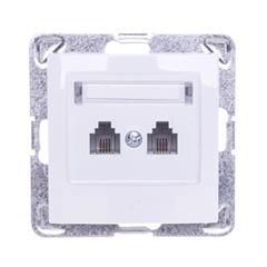 IMPRESJA Gniazdo telefoniczne podwójne białe GPT-2YR/m/00