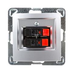 IMPRESJA Gniazdo głośnikowe podwójne srebrne GG-2Y/m/18