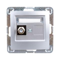 IMPRESJA Gniazdo antenowe pojedyncze typu F srebrne GPA-1Y/m/18