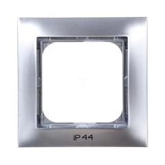 IMPRESJA Ramka pojedyncza do łączników IP44 srebrna RH-1Y/18