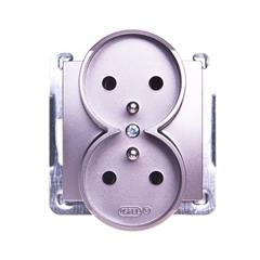 IMPRESJA Gniazdo podwójne z/u 16A tytan GP-2YRZ/m/23