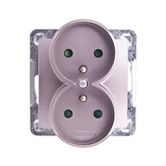 IMPRESJA Gniazdo podwójne z/u 16A tytan GP-2YRZP/m/23