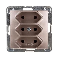 IMPRESJA Gniazdo potrójne b/u 2,5A EURO tytan GP-3Y/m/23