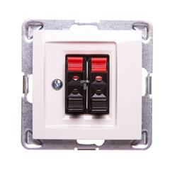 IMPRESJA Gniazdo głośnikowe podwójne ecrue GG-2Y/m/27