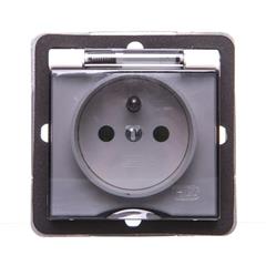 IMPRESJA Gniazdo hermetyczne z/u 16A IP44 z klapką dymną i przesłonami ecrue GPH-1YZP/m/27/d