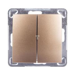 IMPRESJA Łącznik schodowy + jednobiegunowy złoty metalik ŁP-9Y/m/28