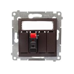 Simon 54 Gniazdo głośnikowe pojedyncze z polem opisowym brąz mat DGL31.01/46 WMDG-01000x-046