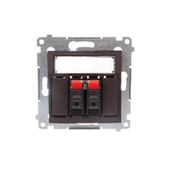 Simon 54 Gniazdo głośnikowe podwójne z polem opisowym brąz mat DGL32.01/46 WMDG-02000x-046