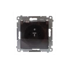 Simon 54 Gniazdo hermetyczne pojedyncze z/u 16A IP44 z przesłoną torów z klapką brąz mat DGZ1BZ.01/46A WMDW-53111x-046