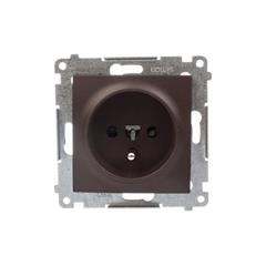 Simon 54 Gniazdo pojedyncze z/u 16A IP20 z przesłoną torów brąz mat DGZ1CZ.01/46 WMDW-0011Sx-046