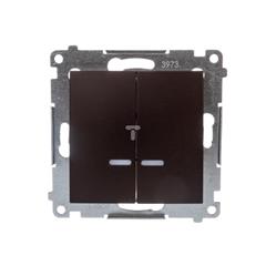 Simon 54 Łącznik hermetyczny świecznikowy IP44 z podświetleniem brąz mat DW5BL.01/46 WMDL-551xxx-046