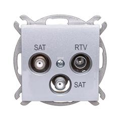 Sentia Gniazdo antenowe RD/TV/SAT/SAT końcowe srebrny połysk 1460-56