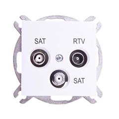 Sentia Gniazdo antenowe RD/TV/SAT/SAT końcowe białe 1460-10