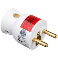 Wtyczka przenośna kątowa 16A 2P+Z IP20 biala 50101