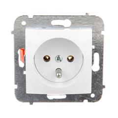 CARLA Gniazdo pojedyncze z/u białe 1733-10