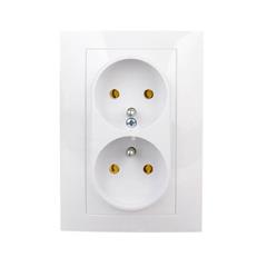 CARLA Gniazdo podwójne z/u białe 1735-00