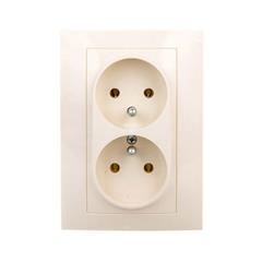 CARLA Gniazdo podwójne z/u kremowe 1735-01