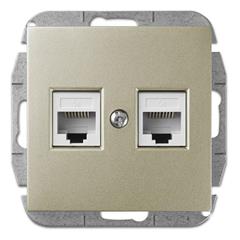 Sentia Gniazdo komputerowe podwójne RJ45 kat.5e satyna połysk 1449-57