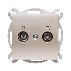 Sentia Gniazdo antenowe RD/TV końcowe satyna połysk 1452-57