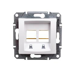 Sedna Płytka do gniazda komputerowego podwójnego RJ45 kat.5e UTP biała SDN4400621