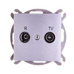 Sentia Gniazdo antenowe RD/TV końcowe srebrny połysk 1452-56