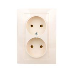 CARLA Gniazdo podwójne b/u kremowe 1741-01