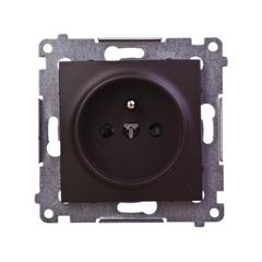 Simon 54 Gniazdo pojedyncze z/u 16A IP20 z przesłoną torów brąz mat DGZ1Z.01/46 WMDW-00111x-046