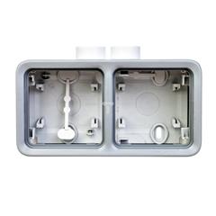 PLEXO55 Puszka natynkowa podwójna pozioma szara IP55  069678