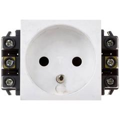 MOSAIC Gniazdo pojedyncze z/u 16A z przesłonami białe 077331