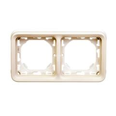 PLEXO55 Ramka podwójna pozioma biały / ecru 069694