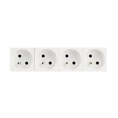 MOSAIC Gniazdo poczwórne z/u 16A białe 077144