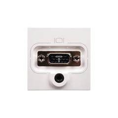 MOSAIC Gniazdo VGA z zaciskami śrubowymi i wejściem jack 3,5mm białe 078774