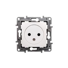 NILOE Gniazdo pojedyncze z/u płaskie z przesłonami 16A IP21 białe 664737