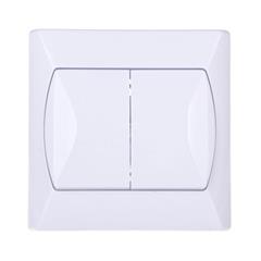 AKCENT Łącznik świecznikowy podwójny 10AX 250V IP20 biały ŁP-2A/00