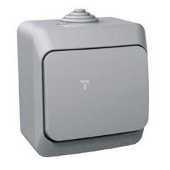 Cedar Plus Gniazdo pojedyncze z/u z klapką i przesłonami 16A IP44 szare WDE000640