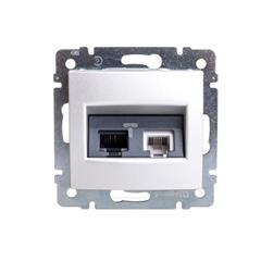 VALENA Gniazdo teleinformatyczne RJ11 RJ45 kat.6 UTP aluminium 770280