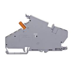 Złączka szynowa 6mm2 z izolowanym gniazdem pomiarowym do przekładników prądowych szara 282-865