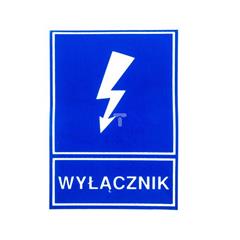 Tabliczka /znak informacyjny/ TZI 52X74S /WYŁĄCZNIK/ E04TZ-01041111500 /10szt./