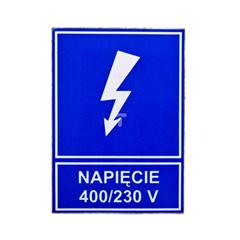 Tabliczka /znak informacyjny/ TZI 52x74S /NAPIĘCIE 400/230V/ E04TZ-01041111100 /10szt./