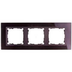 Simon 82 Ramka potrójna pozioma szklana czarna/ ramka pośrednia grafit 82837-32 TSI-82837-32