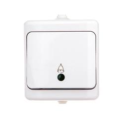 BRYZA Przycisk hermetyczny /dzwonek/ podświetlany IP44 biały 190404