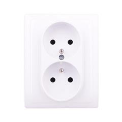 KOS66 Gniazdo podwójne kompletne z/u 16A białe 660436