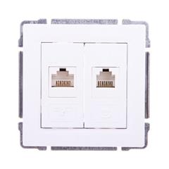 KOS66 Gniazdo teleinformatyczne RJ45 kat.5e nieekranowane + RJ11 białe 660469