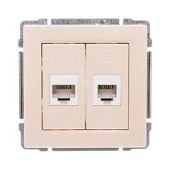 KOS66 Gniazdo teleinformatyczne RJ45 kat.5e nieekranowane + RJ11 kremowe 660369