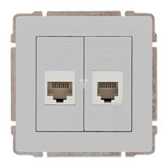 KOS66 Gniazdo teleinformatyczne RJ45 kat.5e nieekranowane+ RJ11 aluminium 664069