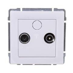 KOS66 Gniazdo antenowe RTV przelotowe białe 660474