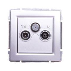 KOS66 Gniazdo antenowe RTV/SAT przelotowe aluminium 664077