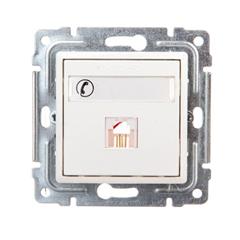 VENA Gniazdo telefoniczne pojedyncze RJ11 z etykietą białe 510463