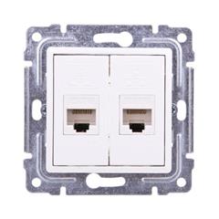 VENA Gniazdo komputerowe podwójne 2xRJ45 kat.5e nieekranowane białe 510467