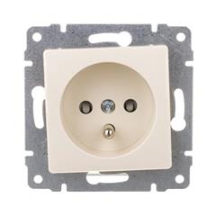 VENA Gniazdo pojedyncze z/u 16A z przesłoną torów kremowe 510334